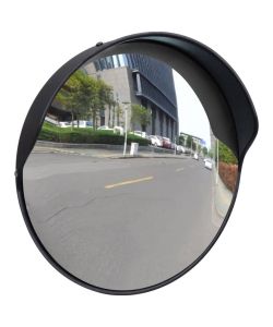 Specchio Traffico Convesso Nero Plastica PC per Esterni 30 cm