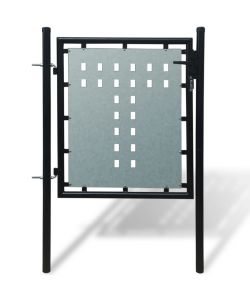 Cancello per Recinzione Singolo Nero 100 x 125 cm