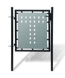 Cancello per Recinzione Singolo Nero 100 x 150 cm