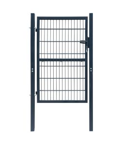 Cancello da Giardino 2D (Singolo) Grigio Antracite 106 x 170 cm