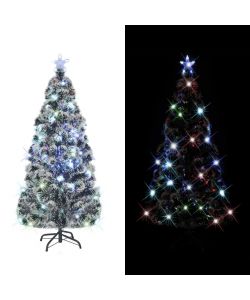 Albero di Natale Artificiale Supporto/LED 150 cm Fibra Ottica