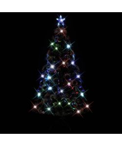 Albero di Natale Artificiale Supporto/LED 150 cm Fibra Ottica