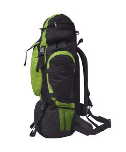 Zaino da Escursioni XXL 75 L Nero e Verde