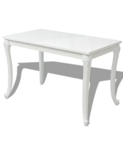 Tavolo da Pranzo 116x66x76 cm Bianco Lucido