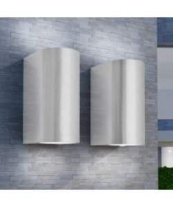Applique LED Rotonda da Parete 2 pz Proiezione Alto/in Basso