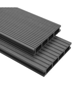 Pavimento per esterni in WPC con accessori 40 mq 2,2 m grigio