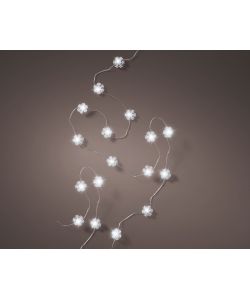 Lumineo Luci Fiocco di Neve 40 LED a Batteria - Bianco Freddo - 195 cm