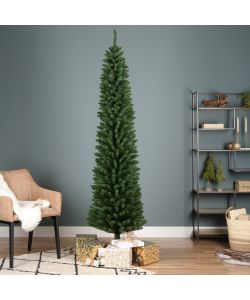 Everlands Albero di Natale Slim Pencil Verde 210 cm - Base in Metallo
