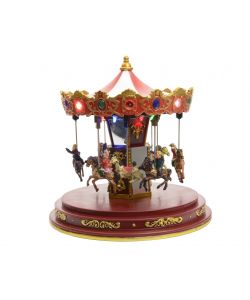Giostra Carosello con Luci LED 24x24x25 cm per Presepe