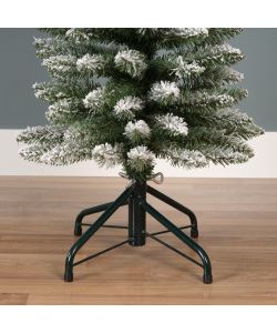 Everlands Albero di Natale Innevato Slim - 180 cm - Base in Metallo