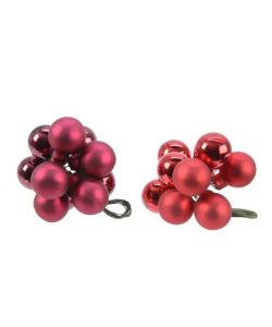 Mini palline natalizie in vetro rosse 2 cm - Finitura lucida e opaca
