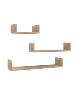 Kimono Set 3 Mensole Design a U in PVC - Rovere Sonoma