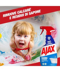 AJAX Detersivo Spray Bagno Splendente 600 ml - Rimuove Calcare e Macchie