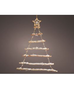 Albero in legno con luci a batteria