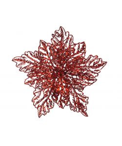 Clip stella di Natale rosso glitter