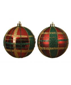 Sfera di Natale Tartan 80mm