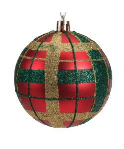 Sfera di Natale Tartan 80mm