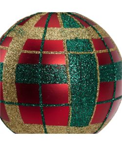 Sfera di Natale Tartan 80mm