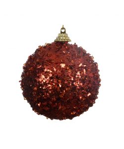 Sfera Glitter  80 mm Autumn Red