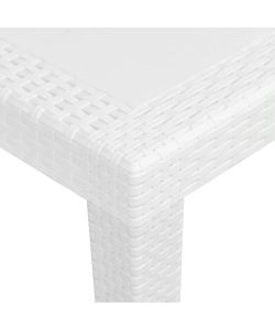 Tavolo da Giardino Bianco 79x79x72 cm in Plastica Stile Rattan
