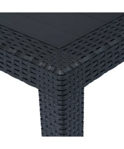 Tavolo da Giardino Antracite 79x79x72 cm Plastica Stile Rattan