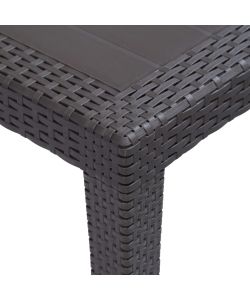 Tavolo da Giardino Marrone 79x79x72 cm in Plastica Stile Rattan