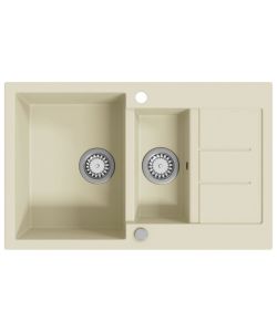 Lavello da Cucina in Granito Vasca Doppia Beige