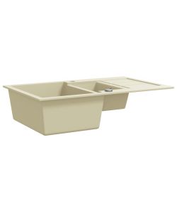 Lavello da Cucina in Granito Vasca Doppia Beige