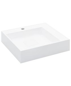 Lavandino 50x50x12,3 cm Blocco in Marmo/Minerale Bianco