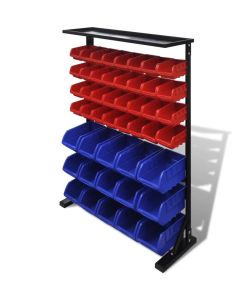  Pannello a Parete per Attrezzi Garage Blu e Rosso