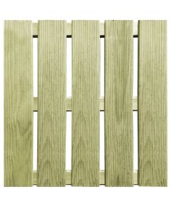 Piastrelle per Decking 12 pz 50x50 cm in Legno Verde