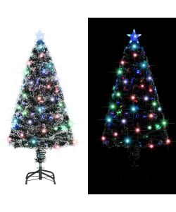 Albero di Natale Artificiale Supporto/LED 120 cm Fibra Ottica