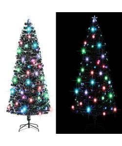 Albero di Natale Artificiale Supporto/LED 240 cm Fibra Ottica