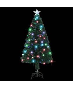 Albero di Natale Artificiale Supporto/LED 120 cm Fibra Ottica