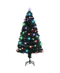 Albero di Natale Artificiale Supporto/LED 150 cm Fibra Ottica