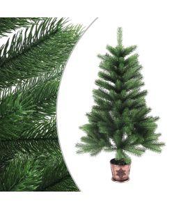 Albero di Natale Artificiale Realistico con Punte 90 cm Verde