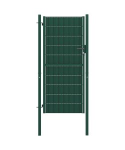 Cancello per Recinzione in PVC e Acciaio 100x124 cm Verde