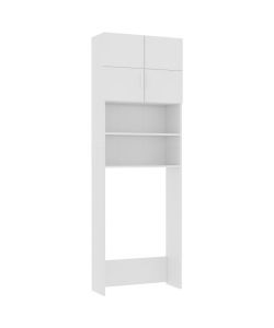 Mobile per Lavatrice Bianco 64x25,5x190 cm in Multistrato