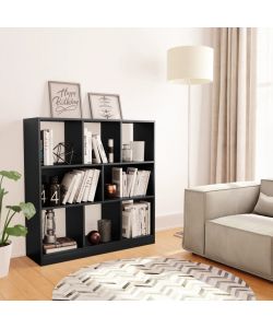 Libreria Nera 97,5x29,5x100 cm in Truciolato