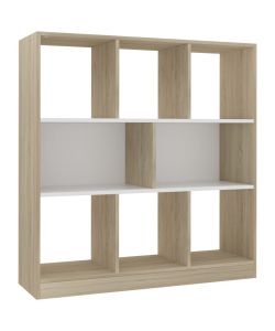 Libreria Bianca e Rovere Sonoma 97,5x29,5x100 cm in Truciolato