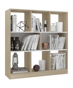 Libreria Bianca e Rovere Sonoma 97,5x29,5x100 cm in Truciolato