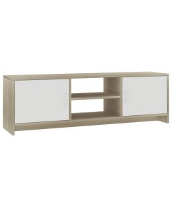 Mobile TV Bianco e Rovere Sonoma 120x30x37,5 cm in Truciolato