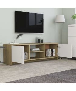 Mobile TV Bianco e Rovere Sonoma 120x30x37,5 cm in Truciolato