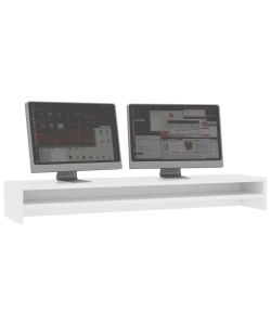 Supporto per Monitor Bianco 100x24x13 cm in Legno Multistrato