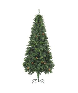 Albero di Natale Artificiale con Pigne Verde 210 cm