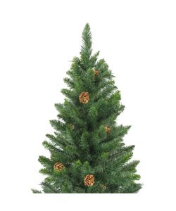 Albero di Natale Artificiale con Pigne Verde 210 cm