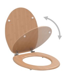 Tavolette WC con Coperchi 2 pz in MDF Design Bamb