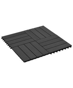 Piastrelle per Decking 22 pz 30x30cm 2mq in WPC Nero 277800