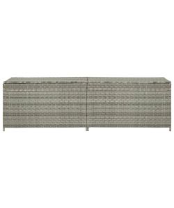 Baule da Giardino in Polyrattan 200x50x60 cm Grigio