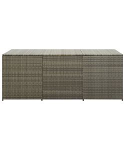 Baule da Giardino in Polyrattan 180x90x75 cm Grigio